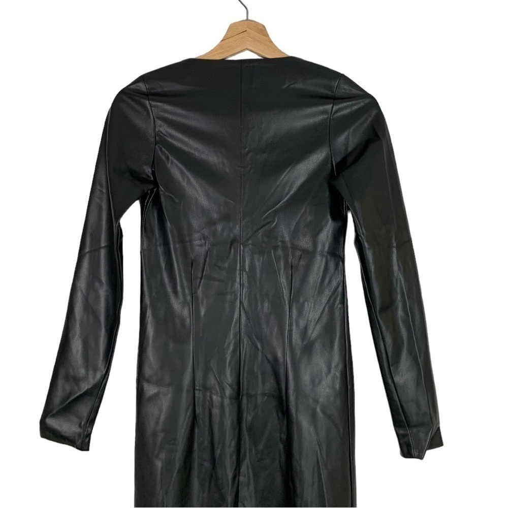 MDNT:45 NWT Faux Leather Midi Dress Black Size XS - Picture 9 of 11